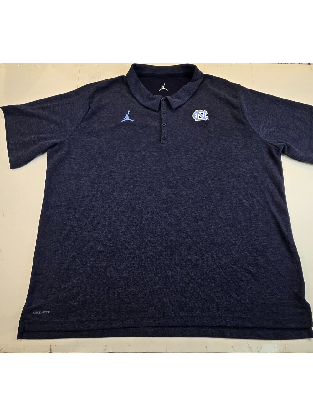 North Carolina Tar Heels Shirt Men 3XL Blue Jordan Dri-FIT Coaches Polo Top